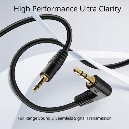 TNP Audio Cable 3.5mm Right Angle (15FT) Male to Male Gold Plated AUX Auxiliary Headset Jack Adapter TRS Cord for Bose Sony Headphones Cord Replac...