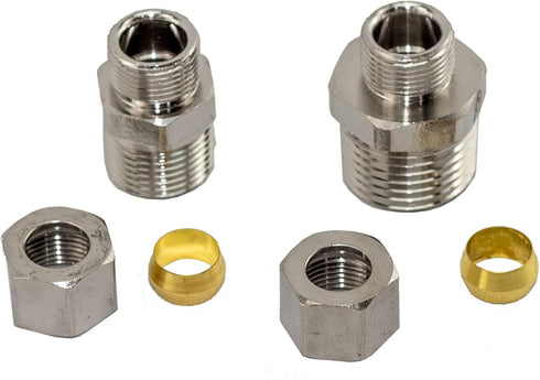 Universal Valve Plumbing Fittings Adapters: 1/2 to 3/8 Adapter, 3/8 to 1/2 Water Line Adapter, 3/8 Female to 1/2 Male Adapter, Straight & Angle Co...