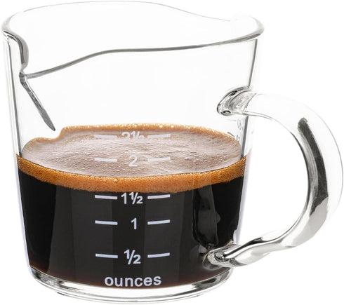 Espresso Shot Glass 70ML/2.3OZ Triple Pitcher Barista Double Spouts With Pouring Handle (1 Pack)...