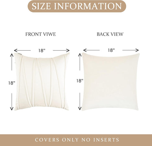 Top Finel Cream White Decorative Throw Pillow Covers 18 X 18,Soft Couch Living Room Sofa Velvet Cushion Case Pack of 2,Christmas Home Decor for Be...