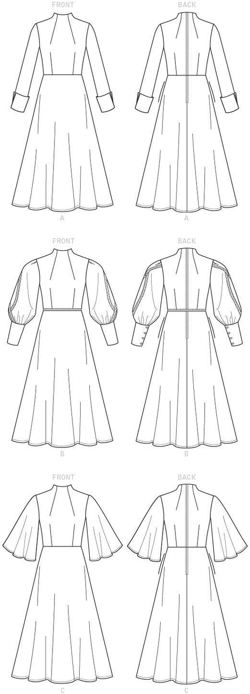 Vogue V9327E5 Easy Women's Partially Lined Dress Sewing Patterns, Sizes 14-22, White...