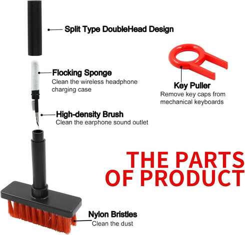 Keyboard Cleaning Brush, 5 in 1 Multi-Purpose Brush Kit Fit for Computer Keyboard, Laptop, Phone, Car Interior Detailing Cleaning Tools, 2 Pcs......