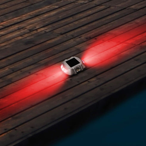 JIGUOOR Solar Deck Lights LED Driveway Lights Solar Powered Dock Light Outdoor IP68 Waterproof Road Markers for Step Sidewalk Stair Boat Garden Gr...