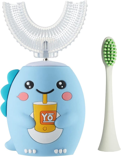 Kids Electric Toothbrushes, U Shaped Ultrasonic Toothbrush,Rechargeable Kids Toothbrush w/Smart Timer, Sonic Toothbrush Kids with 6 Modes, IPX7 Wa...