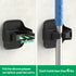 5 Pack Broom Holder Wall Mount Mop Grippers No Drilling Self Adhesive Anti-Slip Mop Handle Hanger Dustpan and Broom Organizer-Black...