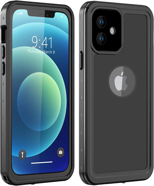 for iPhone 12 Waterproof Case with Built-in Screen Protector Full Body Shockproof Dustproof Dirtproof Heavy Duty Protective Phone Case for iPhone ...