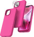 TOCOL 5 in 1 for iPhone 14 Case, with 2 Pack Screen Protector + 2 Pack Camera Lens Protector, Liquid Silicone Phone Case for iPhone 14, Hot Pink.....