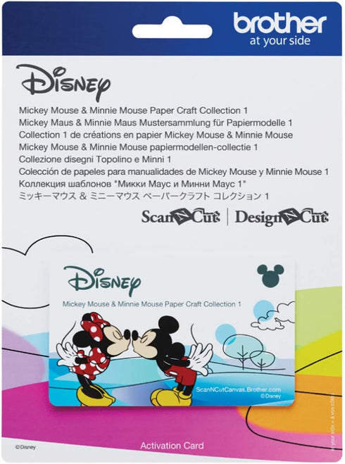 Brother ScanNCut Disney Pattern Collection 1 CADSNP01, Classic Mickey & Minnie Mouse, 26 Designs Disney Vinyl Decals, DIY Valentine's Cards, Appli...