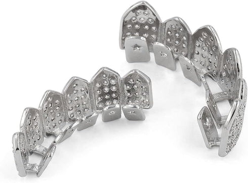 JINAO Grillz Diamond Grills for Your Teeth for Men Women 18K Gold Plated Iced Out Macro Pave Cubic Zirconia Mouth Grill with Extra Molding Bars In...