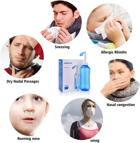 Carllg Neti Pot - Nasal Irrigation Wash Bottle with Sinus Rinse Salt for Adult & Kid (300ml Bottle with 30 Salt Packets)...