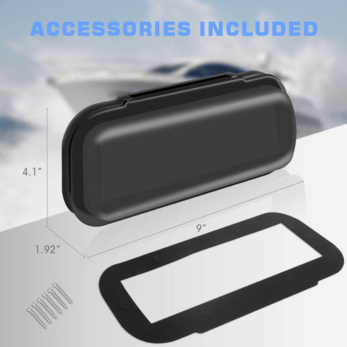 Water Resistant Marine Radio Cover - Boat Stereo Splash Guard Housing - Marine Stereo Waterproof Case for Universal Single DIN Media Receiver...