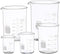 Glass Measuring Low Form Beaker Set Glass Graduated Beaker Set (50ml+100ml+250ml+400ml+600ml)...