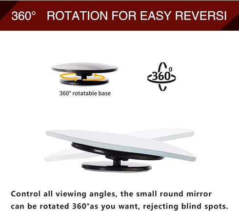 2 PCS Car Blind Spot Mirror, 1.9In x 1.9In HD Convex Frameless Glass PC Vehicle Rearview Mirrors Accessories with 3M Adhesive, Universal Fan-shape...