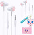 Kids Earbuds Cute Earbuds for Kids in-Ear Headphones with Keychain Storage Case Wired Earphones with Mic Microphone for School Classroom Gift for ...