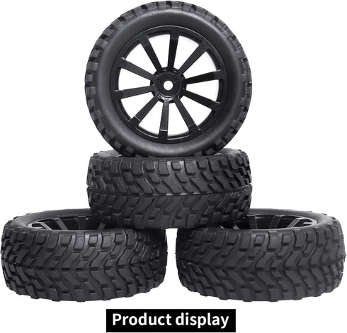 12mm Hex Wheels and Tires w/Foam Inserts for 1/10 RC Touring Car 1/18 Latrax Teton 1/16 Traxxas Slash Wltoys 144001 Redcat Lightning EPX On-Road T...