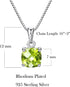 Michooyel 2ct Cushion Cut Peridot Pendant Necklace for Women Sterling Silver Gemstone August Birthstone Women's Necklace, 16-18 inch...