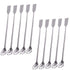 TIHOOD 10PCS 2 in 1 Stainless Steel Lab Spoon Spatula/Laboratory Sampling Spoon Mixing Spatula...