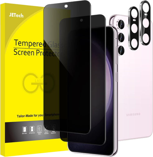 JETech Privacy Screen Protector for Samsung Galaxy S23+ / S23 Plus 5G 6.6-Inch with Camera Lens Protector, Anti-Spy Tempered Glass Film, Fingerpri...
