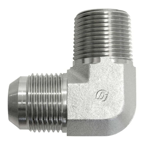 Brennan 2501-06-06-FG Forged Steel JIC Flared Tube Fitting, 90 Degree Elbow Forgeded, 3/8" Tube OD JIC Male x 3/8-18 NPTF Male...