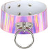 Multicolor Holographic Hologram PU Large O Shape Ring Neckband Choker Necklace Set, 4PCs PN1560...