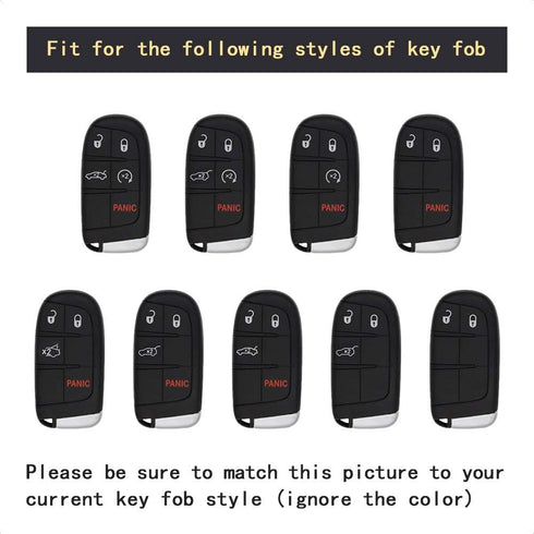 TANGSEN Smart Key Fob Case Compatible with Chrysler 200 300 Dodge Challenger Charger Dart Jeep Cherokee Compass Grand Cherokee SRT Hellcat 2 3 4 5...