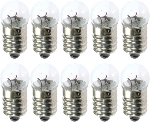 10pcs E10 Mini Light Bulbs 1.5V 0.3A Physical Electrical Experiment Screw Base Indicator Light Incandescent Bulb Old-Fashioned Flashlight Lamp...