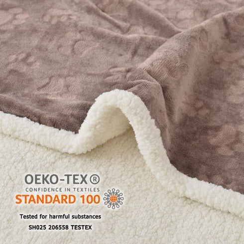 Qeils Dog Blankets for Small Dogs - Waterproof Cat Blanket Washable - Sherpa Fleece Puppy Blanket, Soft Plush Reversible Throw Protector for Bed C...