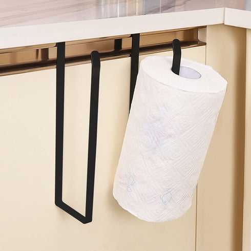 Paper Towel Holder Under Cabinet, Tissue Storage Rack Dispenser Kitchen Cling Film Shelf Free Punch Sliding Wall Mount Roll Hanger Organizer for U...