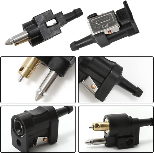 1/4 Inches 6mm Barb Female Fuel Line Quick Connector + 1/4 Inches 6mm Male Fuel Connector Replacement for Yamaha Outboard Motor...