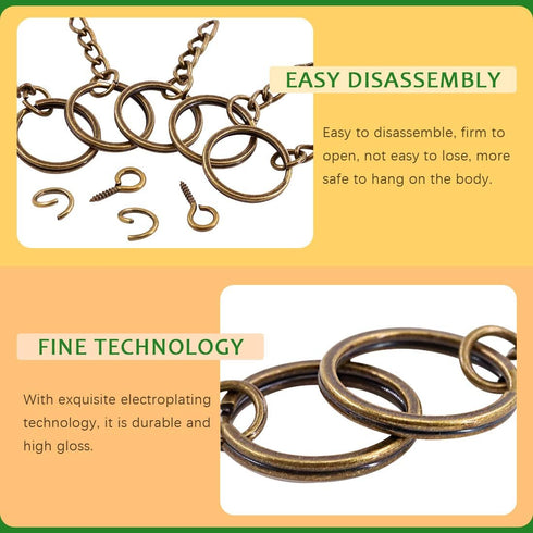Rustark 450 Pcs 20mm Bronze Split Key Chain Rings with Chain and Jump Ring Bulk, Screw Eye Pin Keychain Parts Kit for Crafts Supplies Jewelry Maki...