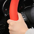 Black Panther Premium Textured Leather Auto Car Steering Wheel Cover, Anti-Slip and Comfortable Grip, 15 inch Universal - Black + Red...