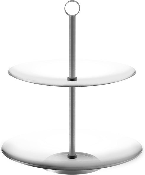 Chef Buddy Dessert Tower, 2-Tier Round Glass Display Stand...