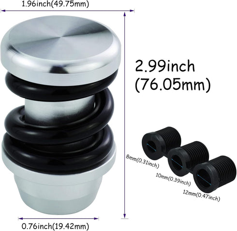 Gear Shifter Knob Spring Car Shift Stick Handle Aluminum for Most Manual Automatic Vehicles (Silver Black)...