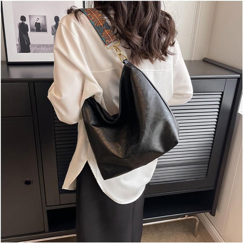 Hobo Bags Vegan Leather Crossbody Bag Guitar Strap Hobo Purses and Handbags Bucket Bags Shoulder Bag with Zipper...