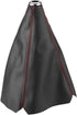 EVGATSAUTO Gear Shift Knob Gaiter, PU Leather Universal Bright Black Red Stitch Gear Shift Knob Cover Gear Gaiter Boot Cover Gearstick Knob Gaiter...