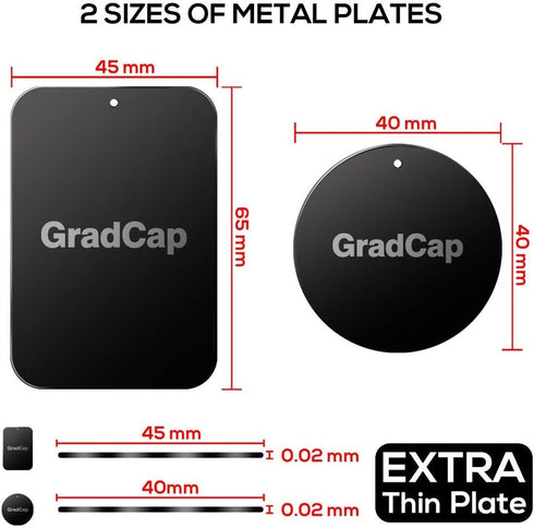 Metal Plate for Magnetic Phone Mount - 4 Packs Universal Ultra Thin Black Metal Disc w/Strong 3M Adhesive Sticker - Replacement Accessory Kit - 2 ...