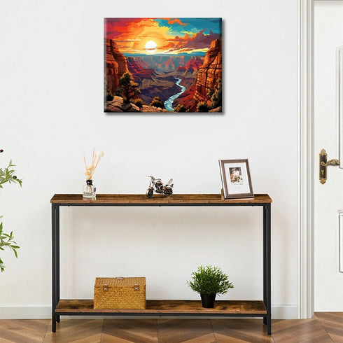 TISHIRON Paint by Numbers Kit for Adults, US Grand Canyon National Park DIY Paint by Numbers, Sunset Colorful Pop Art Paint by Numbers Kit for Adu...