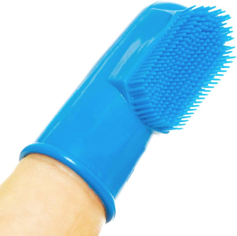 Dog Finger Toothbrush Set of 3 - Dental Hygiene Brushes for Small to Large Dogs, Cats, and Most Pets - Small Size Finger Opening...