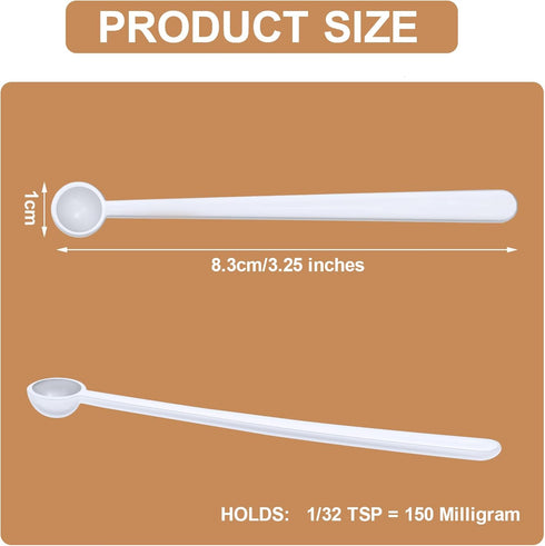 Chengu 200 Pieces Mini Measuring Spoons 1/32 Teaspoon Micro Scoops 0.15 ml Mini Spice Scoop Micro Powder Scoop for Sugar Herbs Cosmetics Coffee Mi...