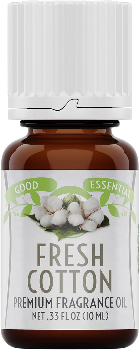 Good Essential - Fresh Cotton Fragrance Oil for Laundry, Dryer Balls, Soap Making, Candle Making, Lotions, Diffuser - 0.33 fl oz...