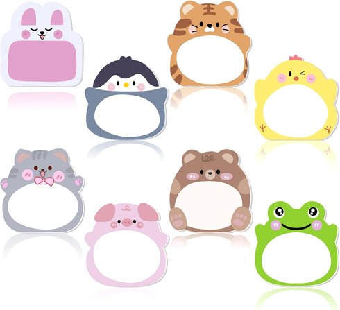 160 Sheets Cartoon Animal Sticky Notes, Cute Cartoon Memo Sticky Note Self Stick Animal Notepad Page Markers Flags for Home, School and Office, 8 ...
