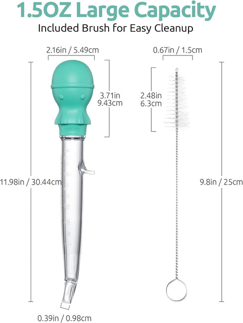 U-Taste 1.5oz Angled Turkey Baster - 228.2? Heat Resistant Food Grade Tritan and Silicone Large Octopus Bulb Baster Set with Cleaning Brush for Co...