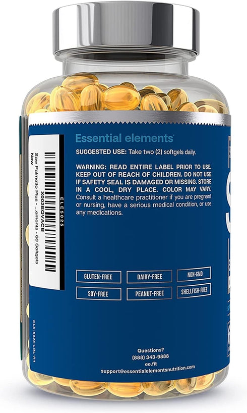 Saw Palmetto Plus - Prostate Health Supplement for Men with Pumpkin and Cranberry Seed Oil | Supports Bladder and Urinary Health by Essential Elem...