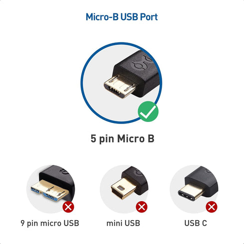 Cable Matters Braided Short USB C to Micro USB Cable 1 ft (Micro USB to USB-C Cable, USB Type C to Micro USB Cable) in Black......