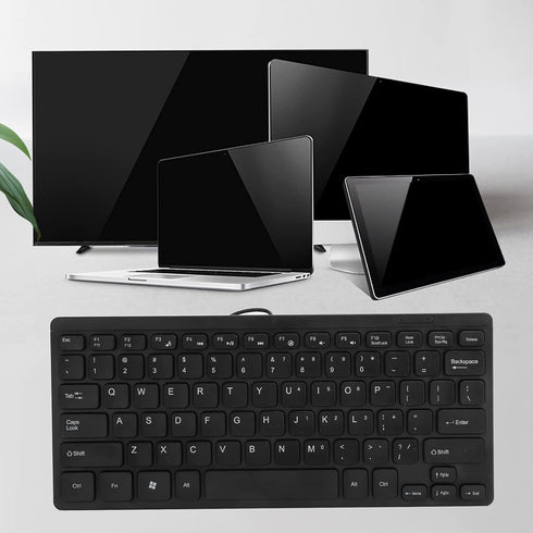 eboxer-1 USB Wired Mini Slim Keyboard Keyboard, Small Compact Simple Waterproof Business Keyboard for Laptop and Desktop Computer, Plug and Play (...