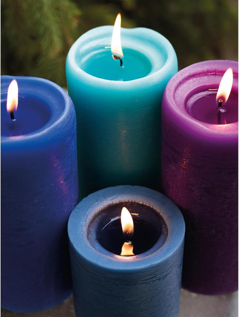 CANDWAX 3x3 Pillar Candles Set of 3 - Rustic Unscented No Drip Ivory Candles for Home Decor, Weddings, Centerpieces...