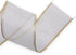 Solid White Organza Ribbon Gold Lurex Wired Edge Ribbon, 2.5 Inch x 11 Yards for Gift Packaging Wedding Decoration...