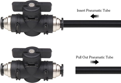10mm Push Connect Valve Ball Valve 10mm Air Flow Control Valve Quick Connect Valve Tube Fittings Straight Union Pneumatic air compressor valve 3Pa...