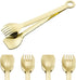 Mini Appetizer Tongs Stainless Steel Set of 4, MSY BIGSUNNY Gold Plated Small Serving Tongs, 6 Inch(15.2cm, Golden)...