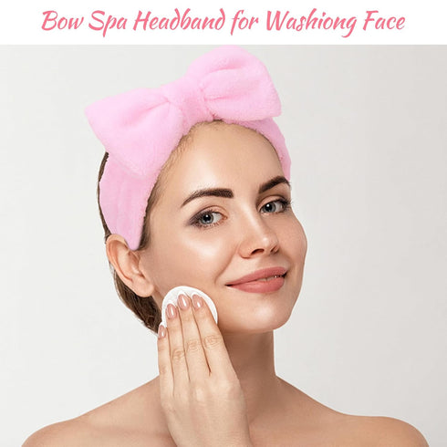 Ondder 6 Pcs Skincare Spa Makeup Headband for Washing Face Terry Cloth Face Wash Headband Head Band for Skin Care Soft Make Up Headbands Bow Hair ...
